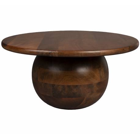 Table Basse Oblivian Dutchbone Table de Salon Ronde en Manguier Guéridon Sellette d'Appoint 35x70x70cm