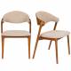 Lot de 2 Chaises Babington Dutchbone Duo de Fauteuils de Table en Bois et Tissu Chiné Marron Assises Rétro 56,5x58x80,5cm