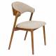 Lot de 2 Chaises Babington Dutchbone Duo de Fauteuils de Table en Bois et Tissu Chiné Marron Assises Rétro 56,5x58x80,5cm