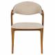 Lot de 2 Chaises Babington Dutchbone Duo de Fauteuils de Table en Bois et Tissu Chiné Marron Assises Rétro 56,5x58x80,5cm