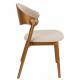 Lot de 2 Chaises Babington Dutchbone Duo de Fauteuils de Table en Bois et Tissu Chiné Marron Assises Rétro 56,5x58x80,5cm