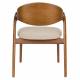 Lot de 2 Chaises Babington Dutchbone Duo de Fauteuils de Table en Bois et Tissu Chiné Marron Assises Rétro 56,5x58x80,5cm