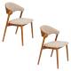 Lot de 2 Chaises Babington Dutchbone Duo de Fauteuils de Table en Bois et Tissu Chiné Marron Assises Rétro 56,5x58x80,5cm