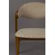 Lot de 2 Chaises Babington Dutchbone Duo de Fauteuils de Table en Bois et Tissu Chiné Marron Assises Rétro 56,5x58x80,5cm