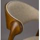 Lot de 2 Chaises Babington Dutchbone Duo de Fauteuils de Table en Bois et Tissu Chiné Marron Assises Rétro 56,5x58x80,5cm