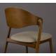Lot de 2 Chaises Babington Dutchbone Duo de Fauteuils de Table en Bois et Tissu Chiné Marron Assises Rétro 56,5x58x80,5cm