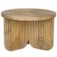 Table Basse Maeze Woody Guéridon Rond en Manguier Sellette Motifs Géométriques 40x60x60cm