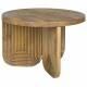 Table Basse Maeze Woody Guéridon Rond en Manguier Sellette Motifs Géométriques 40x60x60cm