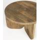 Table Basse Maeze Woody Guéridon Rond en Manguier Sellette Motifs Géométriques 40x60x60cm