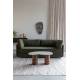 Table de Salon Peli Woody Table Basse Manguier et Marbre Sellette Forme Haricot Design 39x48x84cm