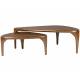 Duo de Tables Basses Isla Zuiver Tables Basses Gigognes en Hévéa et Placage Noyer Consoles Triangulaires 36x60x110cm