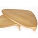 Duo de Tables Basses Isla Zuiver Tables Basses Gigognes en Hévéa et Placage Chêne Consoles Triangulaires 36x60x110cm