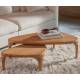 Duo de Tables Basses Isla Zuiver Tables Basses Gigognes en Hévéa et Placage Chêne Consoles Triangulaires 36x60x110cm