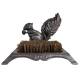 Gratte Pied avec Brosse à Pieds et Chaussures Motif Ecureuil en Fonte Patinée Marron 16x18.5x25cm