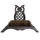 Gratte-Pieds avec Brosse à Pieds et Chaussures Motif Hibou en Fonte Patinée Marron 16x18,5x25cm