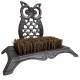 Gratte-Pieds avec Brosse à Pieds et Chaussures Motif Hibou en Fonte Patinée Marron 16x18,5x25cm
