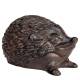 Hérisson en Fonte Statue Animal à Poser Décoration de Jardin Patinée Marron 12x12,5x19,5cm