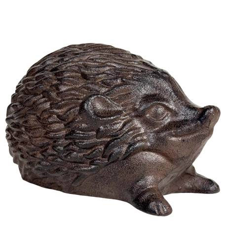 Hérisson en Fonte Statue Animal à Poser Décoration de Jardin Patinée Marron 12x12,5x19,5cm