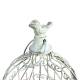 Grande Cage à Oiseaux Volière Ronde en Acier Patiné Blanc Abri Décoratif à Suspendre 19,5x19,5x36cm