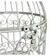 Grande Cage à Oiseaux Volière Ronde en Acier Patiné Blanc Abri Décoratif à Suspendre 19,5x19,5x36cm