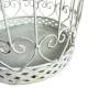 Grande Cage à Oiseaux Volière Ronde en Acier Patiné Blanc Abri Décoratif à Suspendre 19,5x19,5x36cm