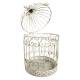 Grande Cage à Oiseaux Volière Ronde en Acier Patiné Blanc Abri Décoratif à Suspendre 19,5x19,5x36cm