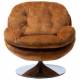 Fauteuil Memento Tissu Gold Marque Athezza Loveuse Pivotante Acier Chromé 81x83x86cm