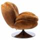 Fauteuil Memento Tissu Gold Marque Athezza Loveuse Pivotante Acier Chromé 81x83x86cm