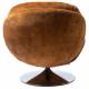 Fauteuil Memento Tissu Gold Marque Athezza Loveuse Pivotante Acier Chromé 81x83x86cm