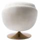 Fauteuil Memento Tissu Blanc Marque Athezza Loveuse Pivotante Pied Acier Gold 81x83x86cm