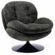 Fauteuil Memento Tissu Kaki Marque Athezza Loveuse Pivotante Pied Acier Noir 81x83x86cm