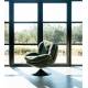 Fauteuil Memento Tissu Kaki Marque Athezza Loveuse Pivotante Pied Acier Noir 81x83x86cm