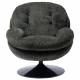 Fauteuil Memento Tissu Kaki Marque Athezza Loveuse Pivotante Pied Acier Noir 81x83x86cm