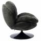 Fauteuil Memento Tissu Kaki Marque Athezza Loveuse Pivotante Pied Acier Noir 81x83x86cm