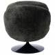 Fauteuil Memento Tissu Kaki Marque Athezza Loveuse Pivotante Pied Acier Noir 81x83x86cm