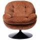 Fauteuil Memento Tissu Orange Brulé Marque Athezza Loveuse Pivotante Pied Acier Noir 81x83x86cm
