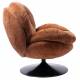 Fauteuil Memento Tissu Orange Brulé Marque Athezza Loveuse Pivotante Pied Acier Noir 81x83x86cm
