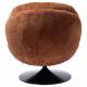Fauteuil Memento Tissu Orange Brulé Marque Athezza Loveuse Pivotante Pied Acier Noir 81x83x86cm