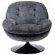 Fauteuil Memento Tissu Gris Marque Athezza Loveuse Pivotante Pied Acier Noir 81x83x86cm