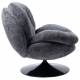 Fauteuil Memento Tissu Gris Marque Athezza Loveuse Pivotante Pied Acier Noir 81x83x86cm