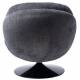 Fauteuil Memento Tissu Gris Marque Athezza Loveuse Pivotante Pied Acier Noir 81x83x86cm