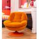 Fauteuil Memento POP Orange Marque Athezza Loveuse Pivotante Pied Acier Orange 81x83x86cm