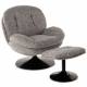 Fauteuil Memento Gris Souris Marque Athezza Loveuse Pivotante Acier Noir 81x83x86cm