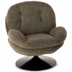 Fauteuil Memento Chiné Vert Mousse Marque Athezza Loveuse Pivotante Acier Noir 81x83x86cm