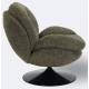Fauteuil Memento Chiné Vert Mousse Marque Athezza Loveuse Pivotante Acier Noir 81x83x86cm
