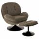 Fauteuil Memento Chiné Vert Mousse Marque Athezza Loveuse Pivotante Acier Noir 81x83x86cm