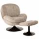 Fauteuil Memento Chiné Beige Marque Athezza Loveuse Pivotante Acier Noir 81x83x86cm