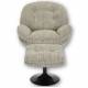 Fauteuil Memento Chiné Beige Marque Athezza Loveuse Pivotante Acier Noir 81x83x86cm