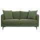 Canapé Modène Vert Mousse 2 Places Athezza Sofa avec Coussins Banquette 2 Personnes en Bois Acier et Tissu 85x91x164cm