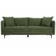 Canapé Modène Vert Mousse 3 Places Athezza Sofa avec Coussins Banquette 3 Personnes en Bois Acier et Tissu 85x91x204cm